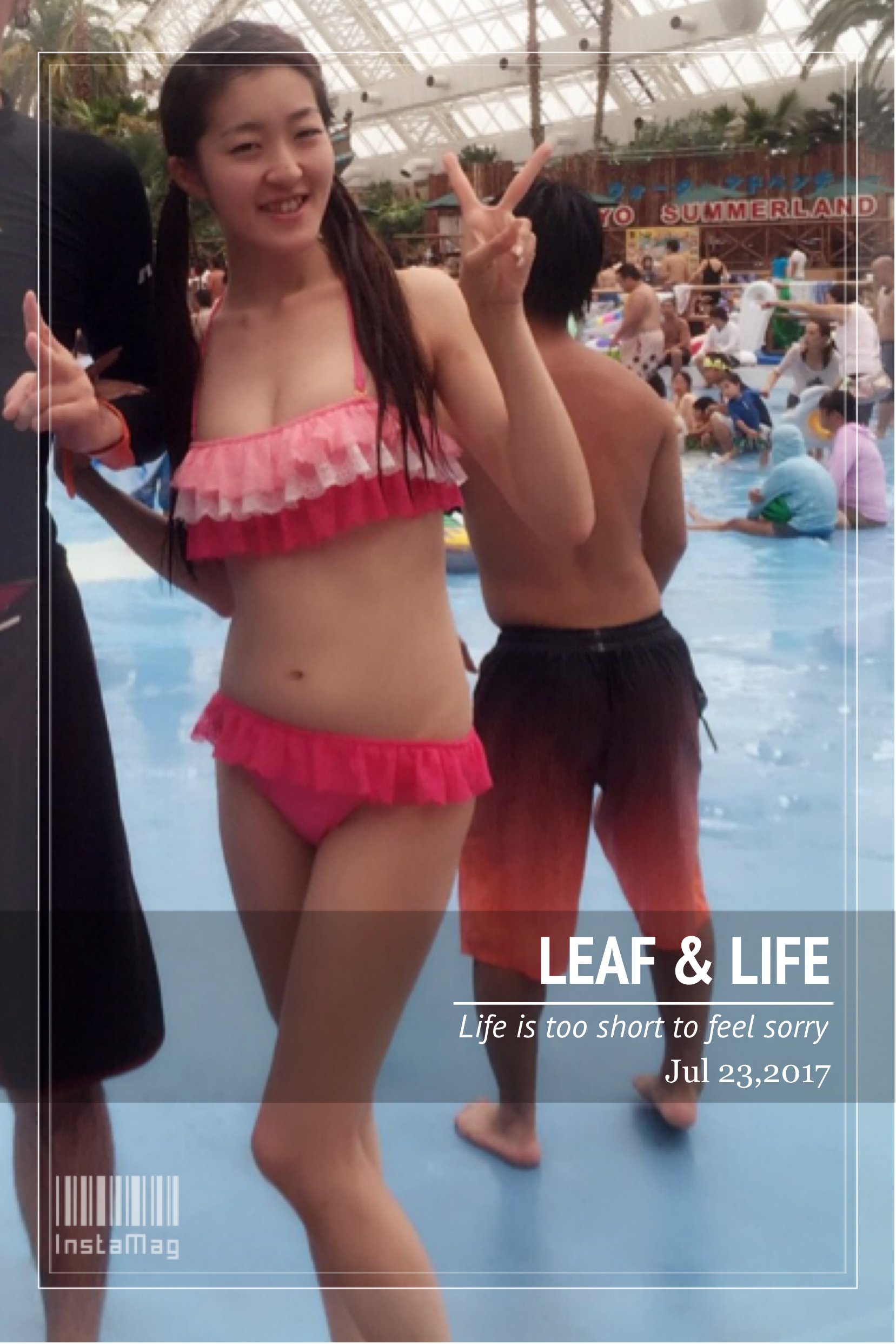 プール♡安定のpinkビキニ♡