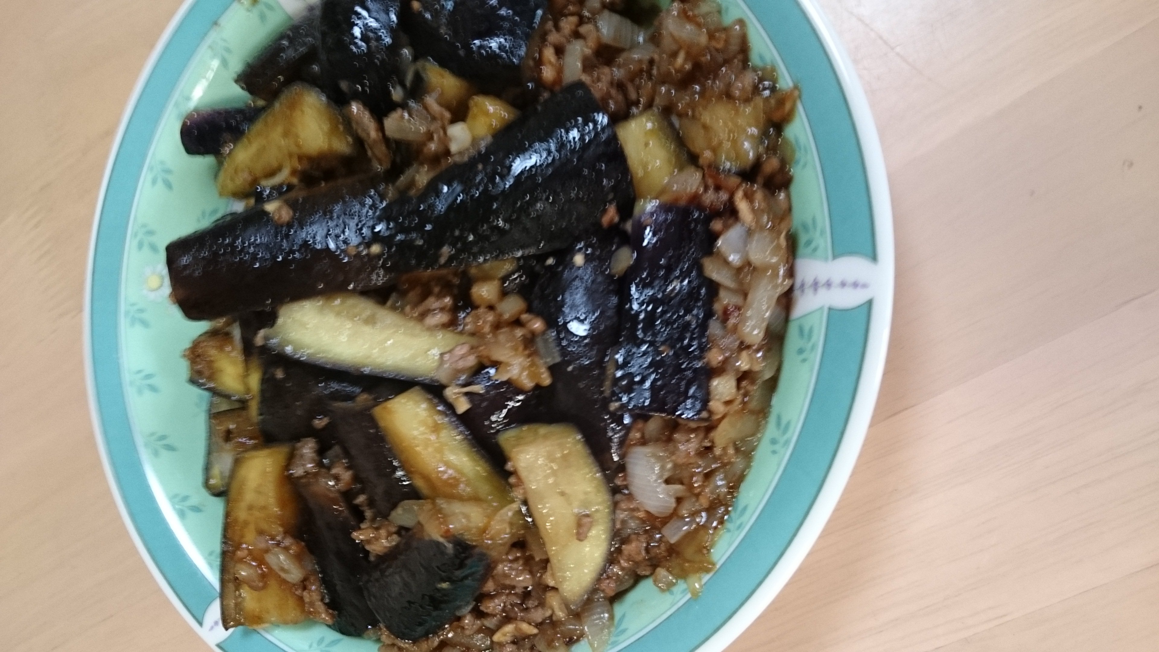 茄子の肉味噌炒め
