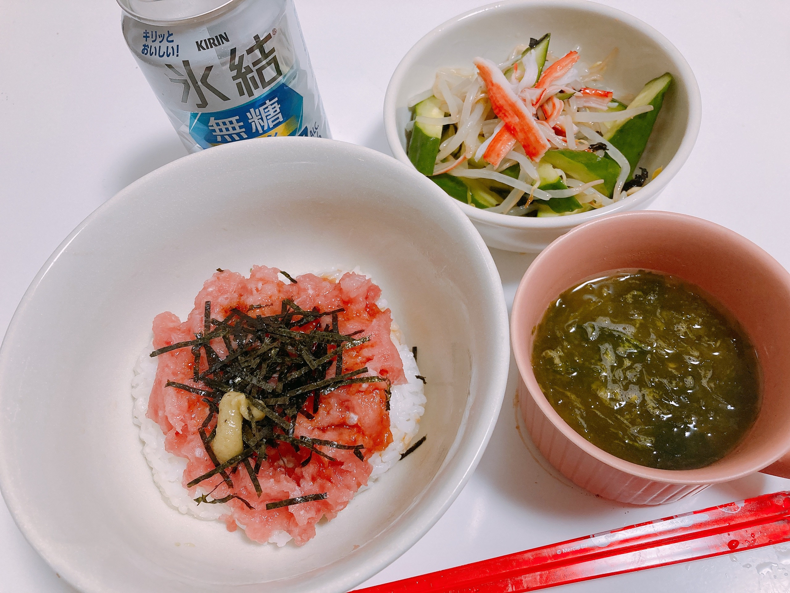 今日の夕ご飯はまぐろたたき丼！
