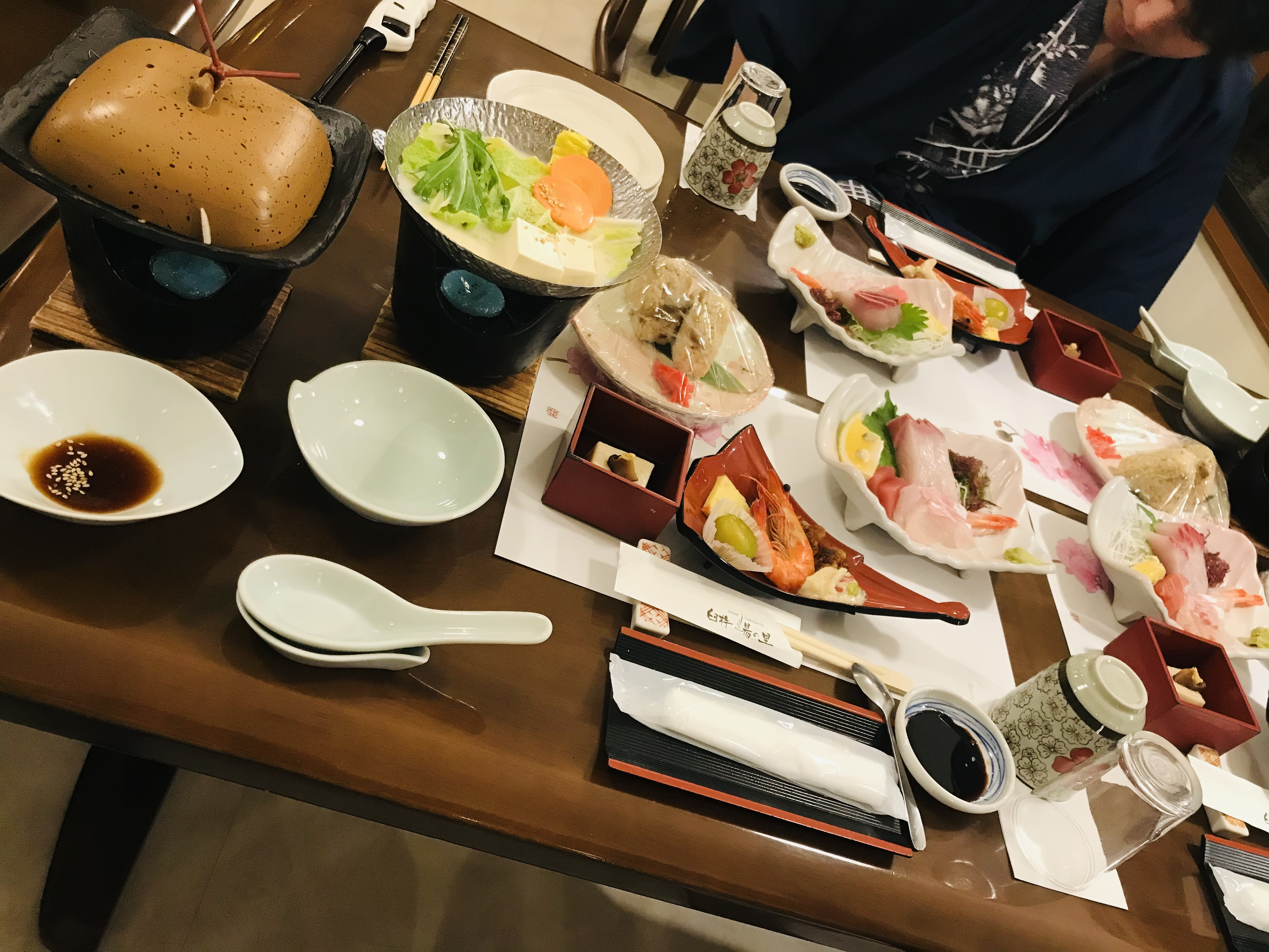 旅館で懐石料理〜