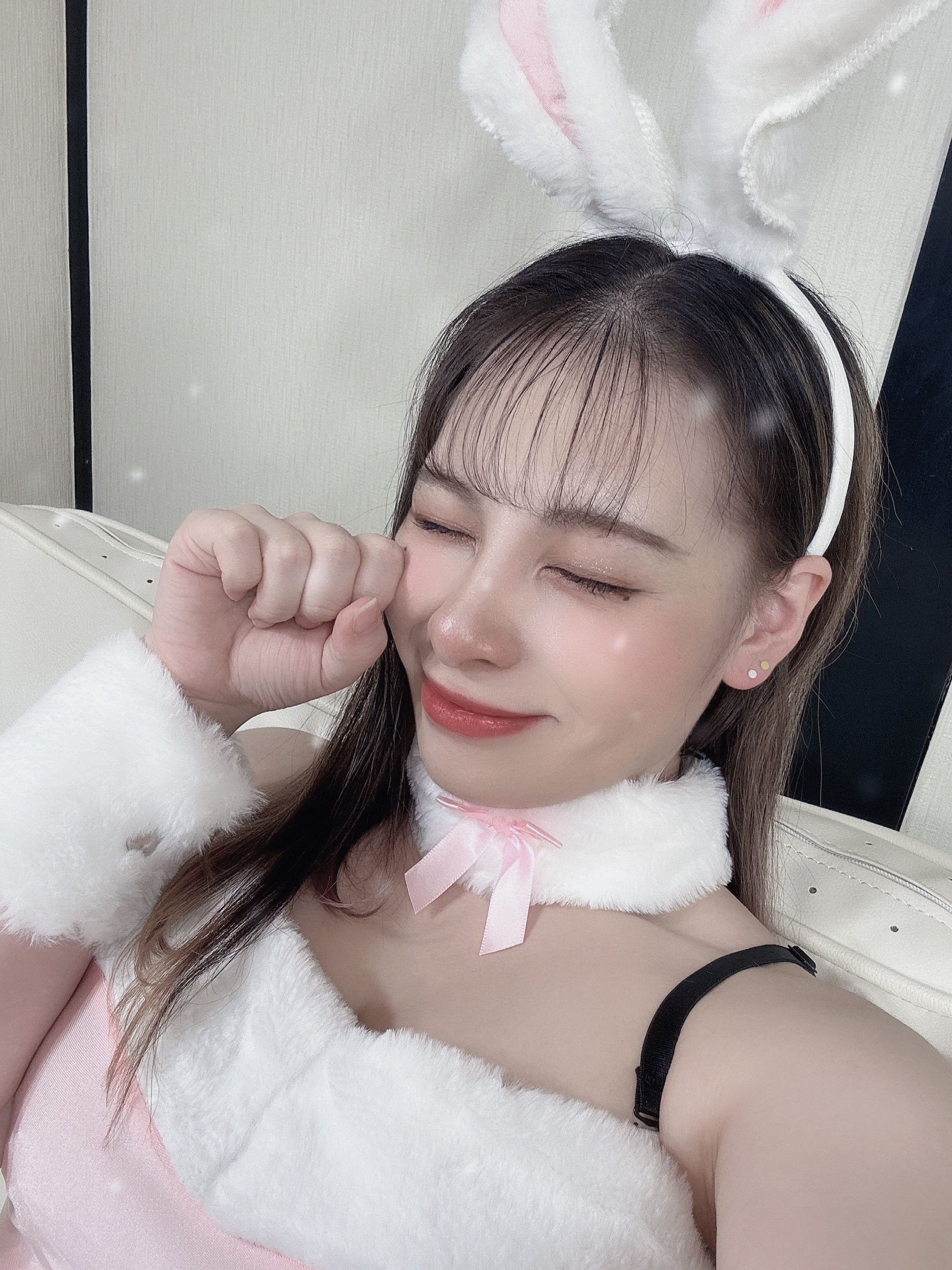 クリスマスあえての、兎コスプレ?