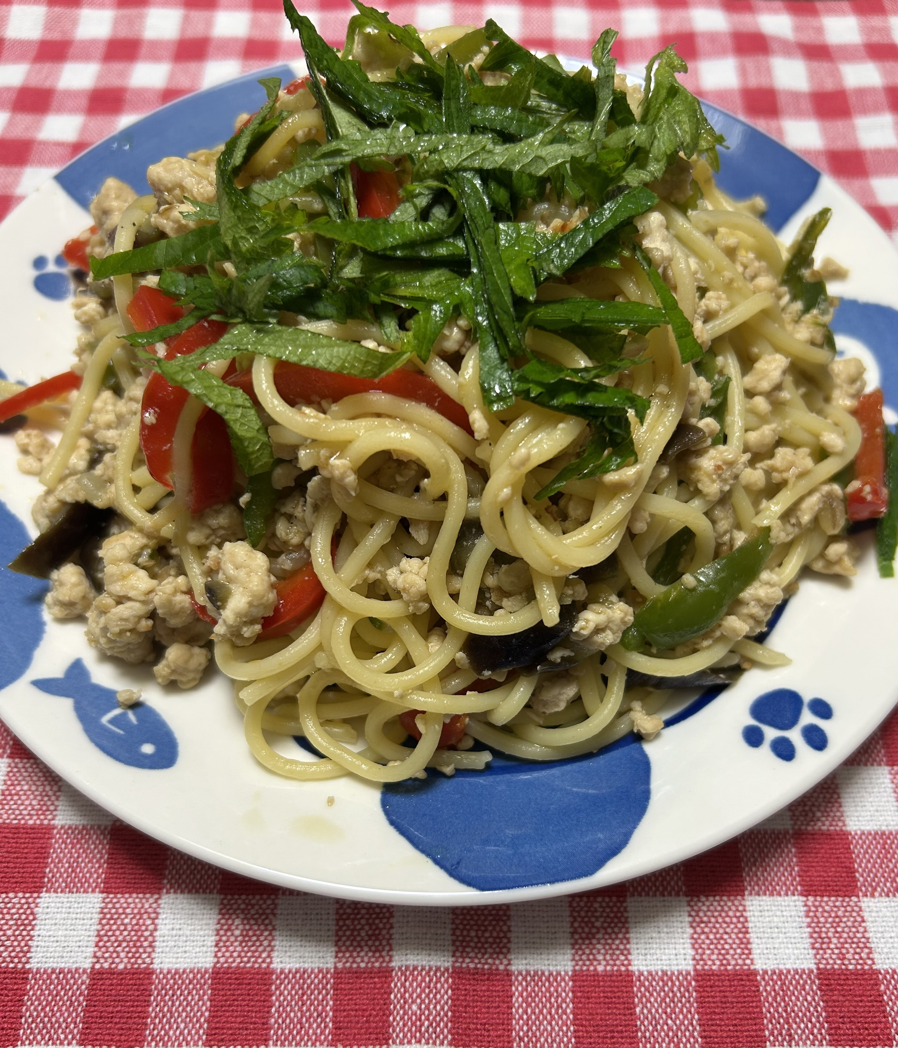 茄子とピーマンの和風味噌パスタ☆