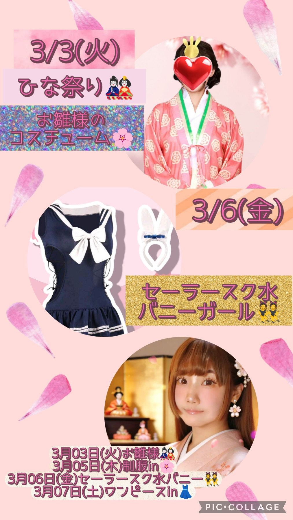 3月のログイン予定です